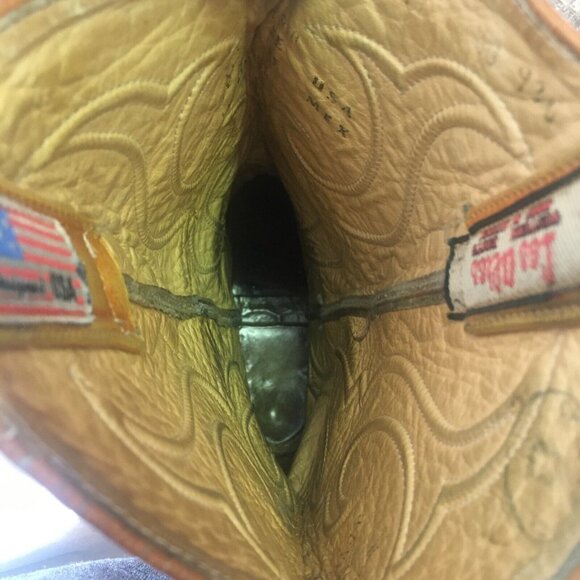 Los Altos Vintage Caiman Tail Western Cowboy Boots Mens 9 EE - Picture 9 of 12